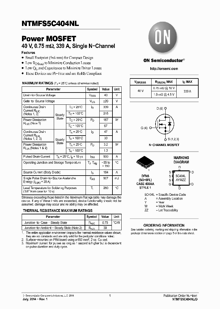 NTMFS5C404NL_8886348.PDF Datasheet
