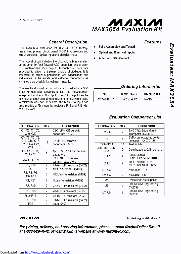 MAX3654EVKIT_8887253.PDF Datasheet
