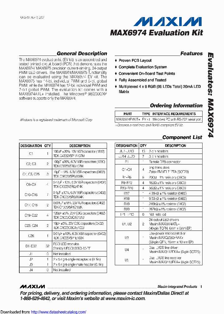 MAX6974EVKIT_8887255.PDF Datasheet