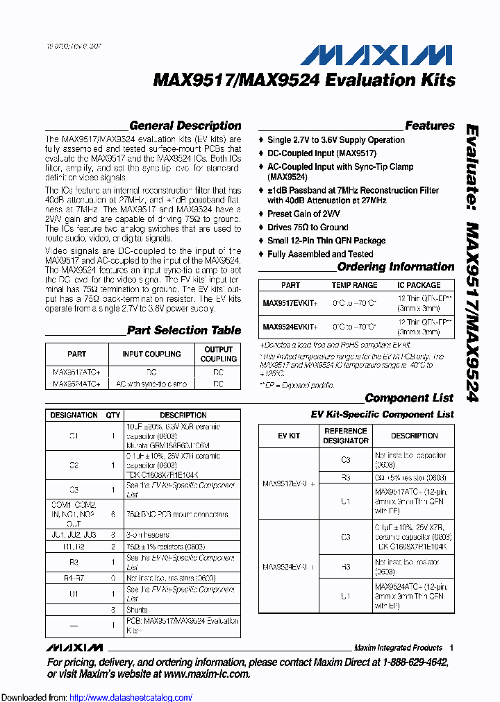 MAX9517EVKIT_8887257.PDF Datasheet