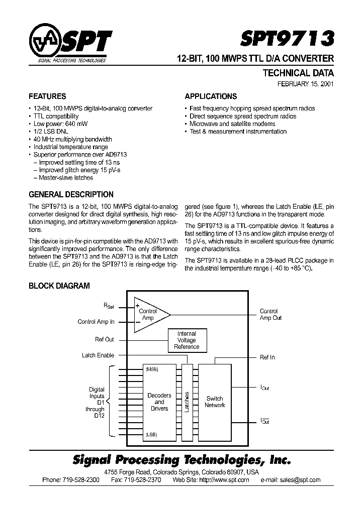 SPT9713AIP_8888634.PDF Datasheet