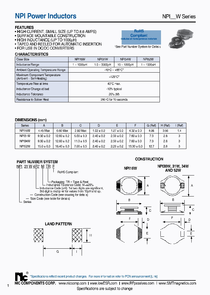 NPI16W100MTRF_8890349.PDF Datasheet
