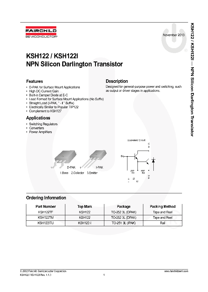 KSH122TM_8890663.PDF Datasheet