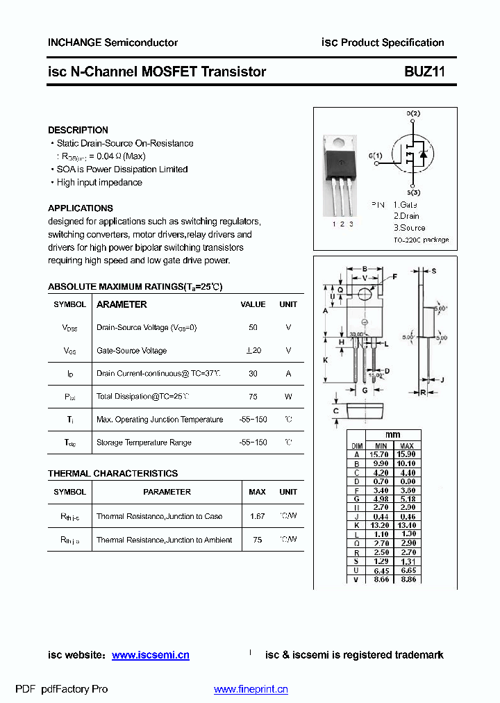BUZ11_8891232.PDF Datasheet