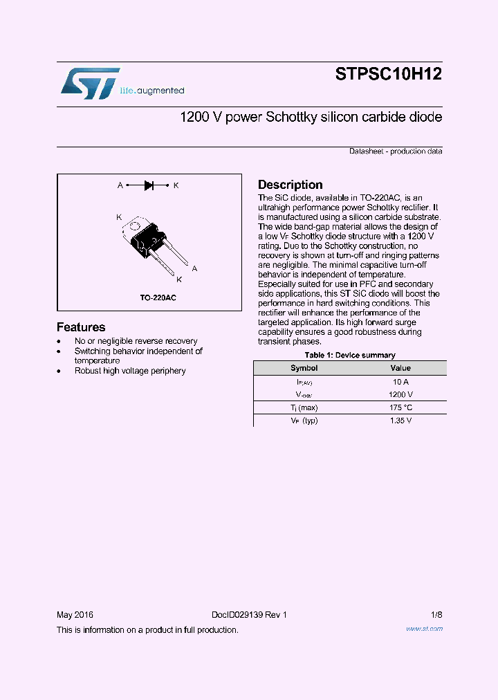 STPSC10H12D_8892506.PDF Datasheet