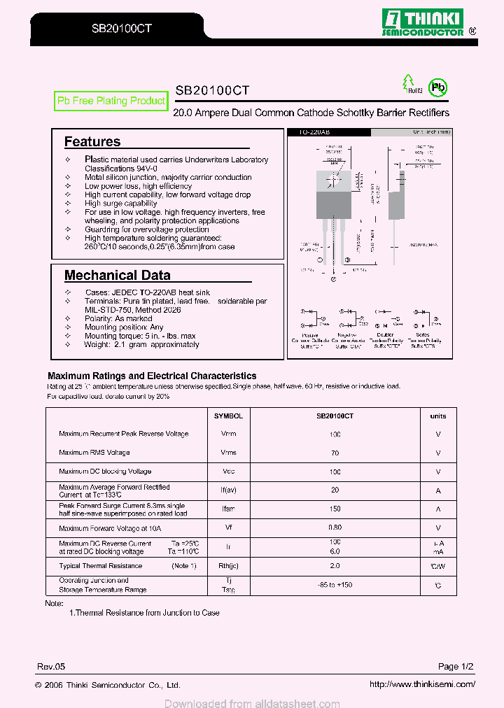 SB20100CT_8893577.PDF Datasheet
