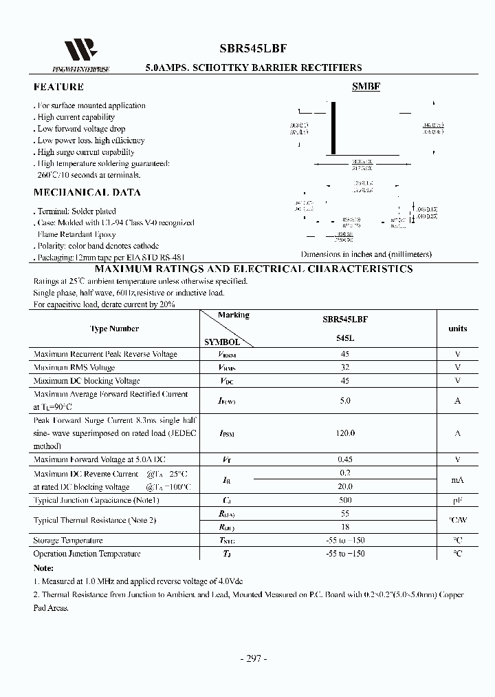SBR545LBF_8895096.PDF Datasheet