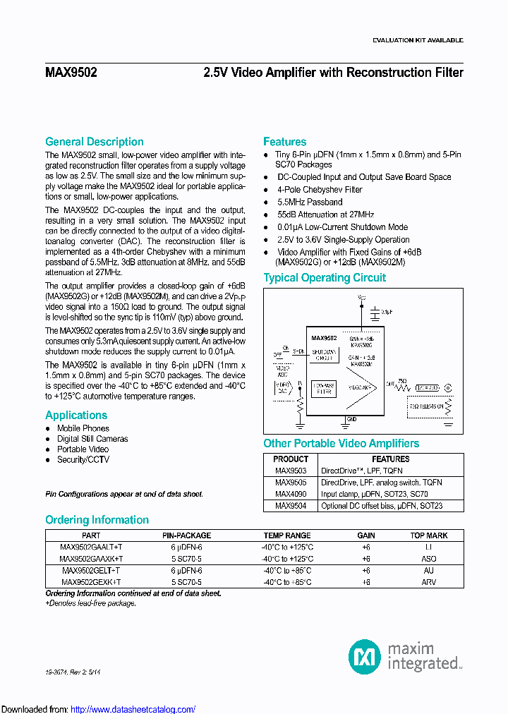 MAX9502GELT_8897254.PDF Datasheet