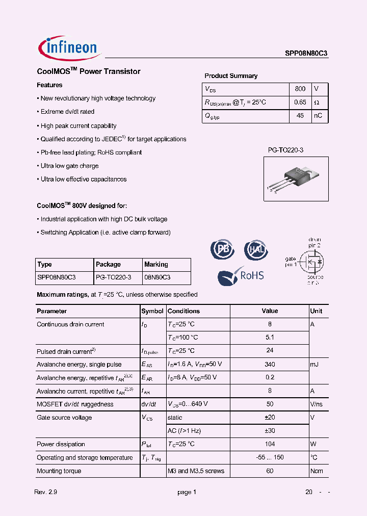 SPP08N80C3_8897244.PDF Datasheet