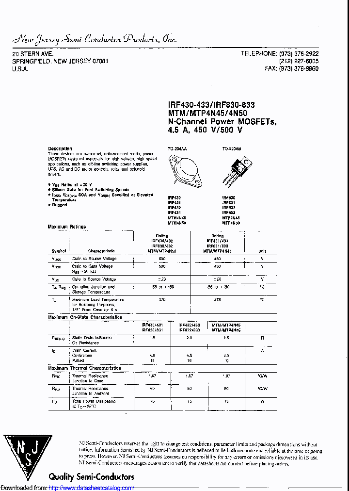 MTM4N45_8897876.PDF Datasheet