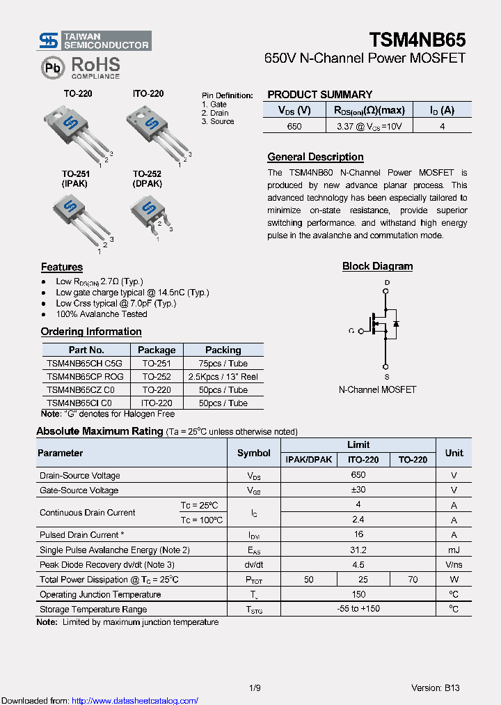 TSM4NB65CH_8897887.PDF Datasheet