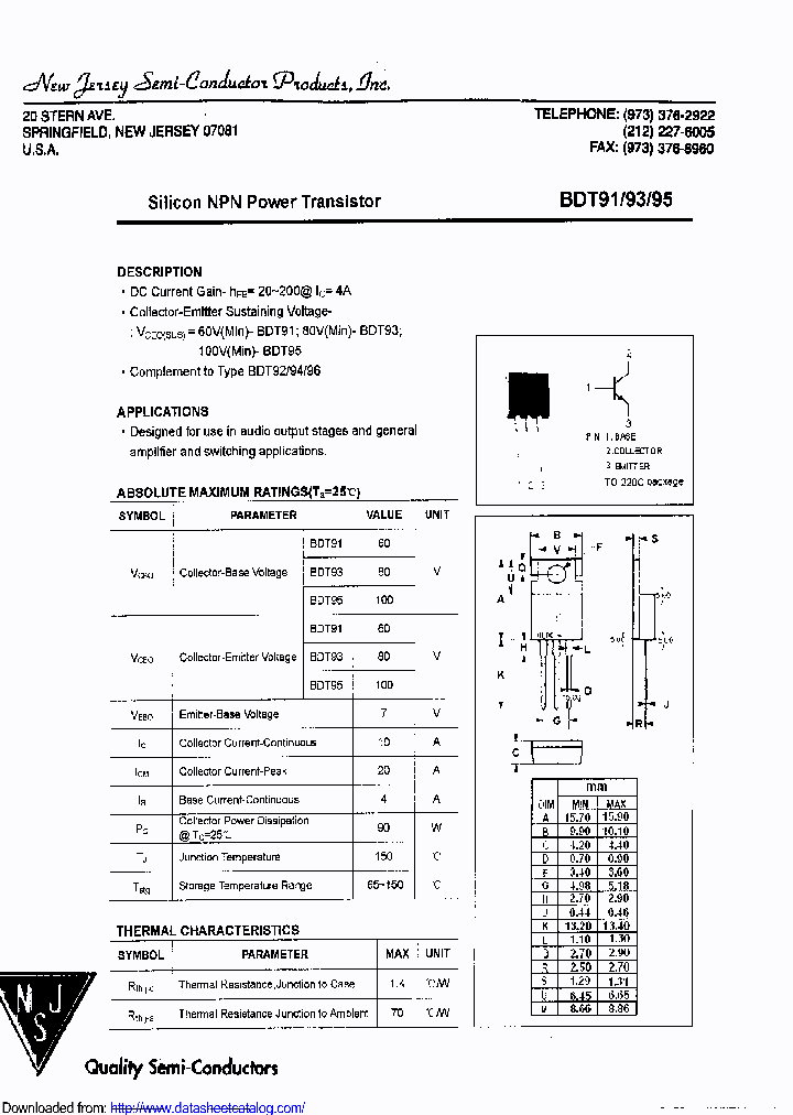 BDT91_8898892.PDF Datasheet