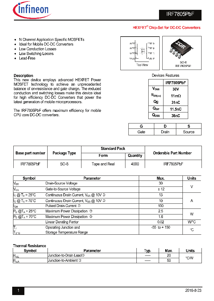 IRF7805PBF_8898869.PDF Datasheet