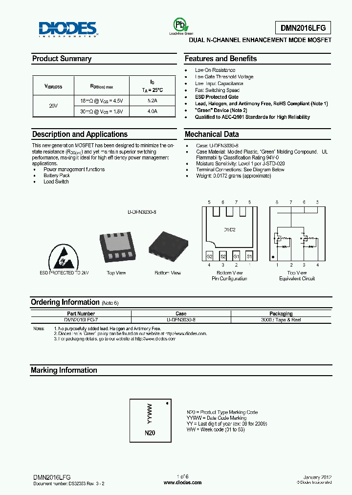 DMN2016LFG_8900320.PDF Datasheet