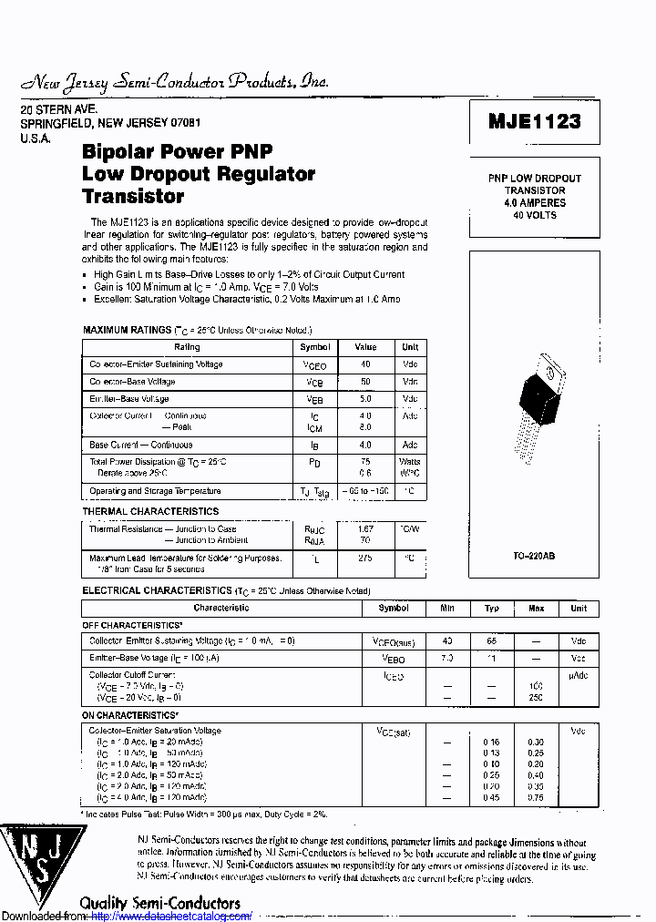 MJE1123_8901159.PDF Datasheet