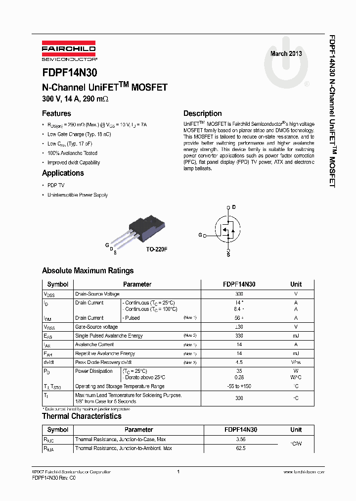 FDPF14N30_8903844.PDF Datasheet
