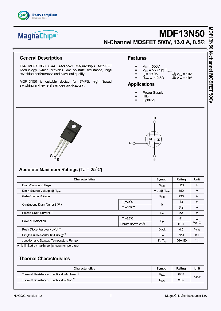MDF13N50TH_8906008.PDF Datasheet