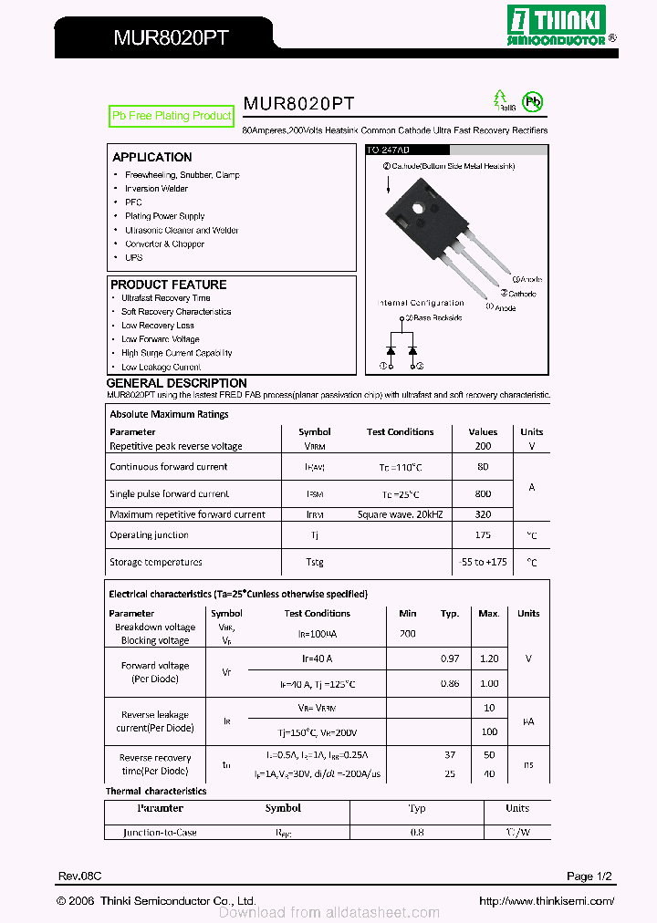 MUR8020PT_8906953.PDF Datasheet