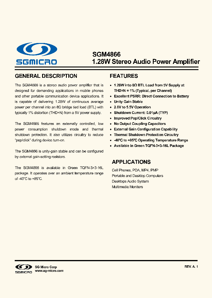 SGM4866_8907701.PDF Datasheet