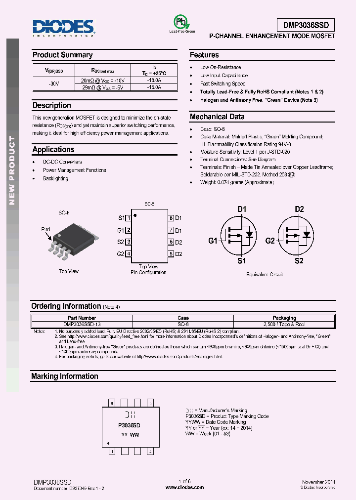 DMP3036SSD_8908675.PDF Datasheet
