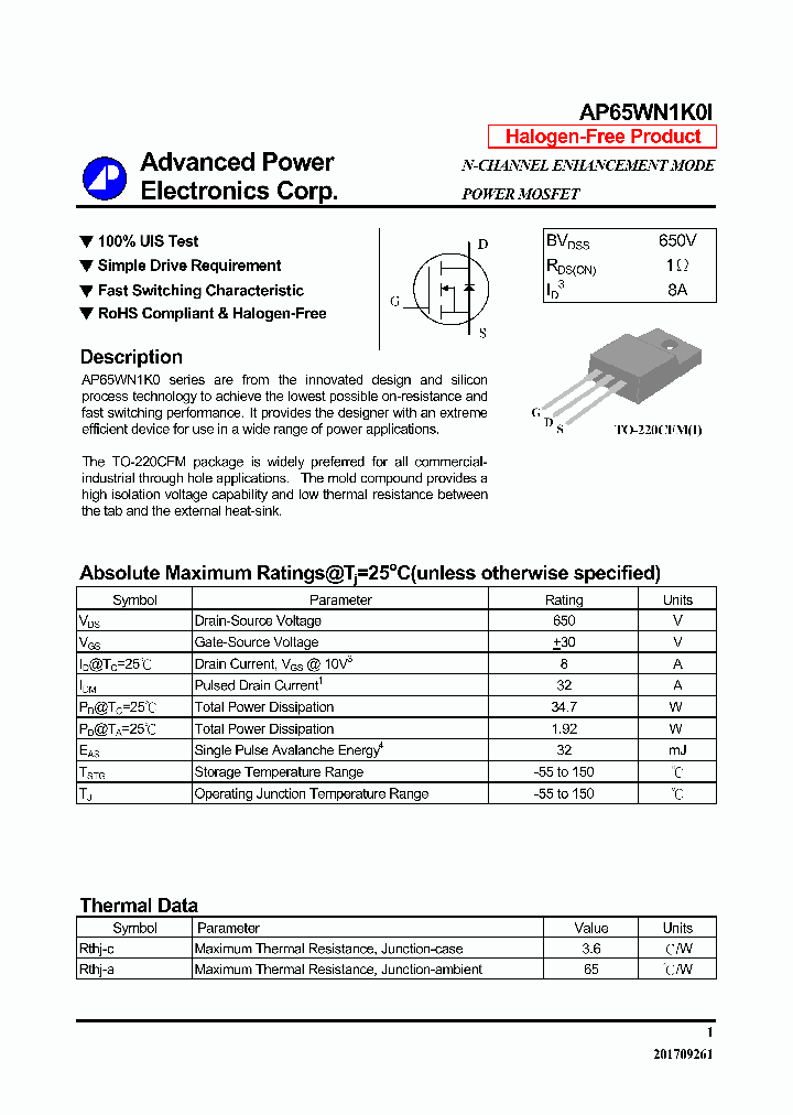 AP65WN1K0I_8914630.PDF Datasheet