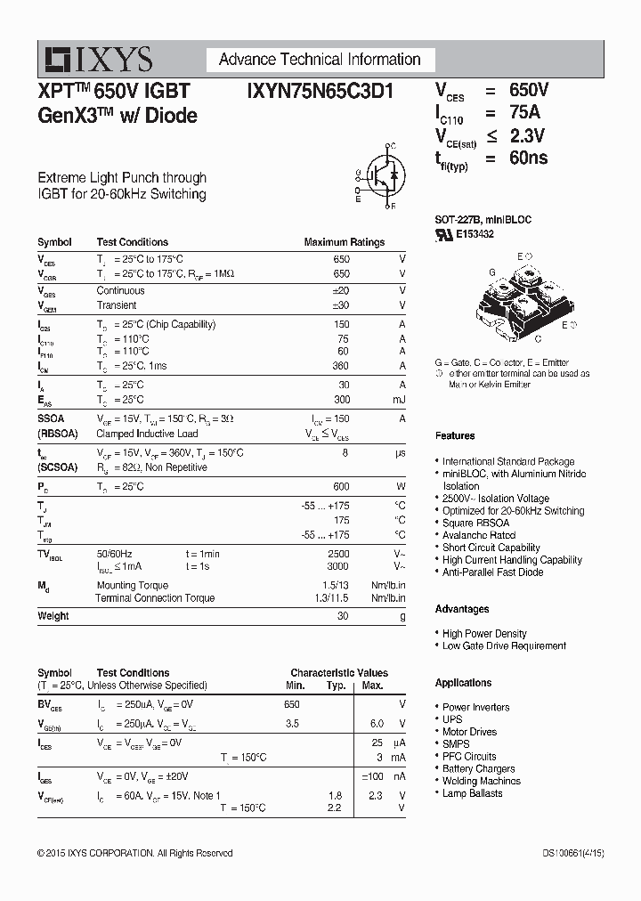 IXYN75N65C3D1_8916529.PDF Datasheet