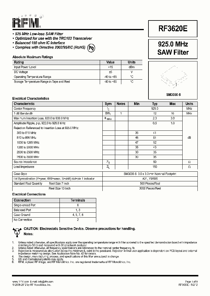 RF3620E_8919030.PDF Datasheet
