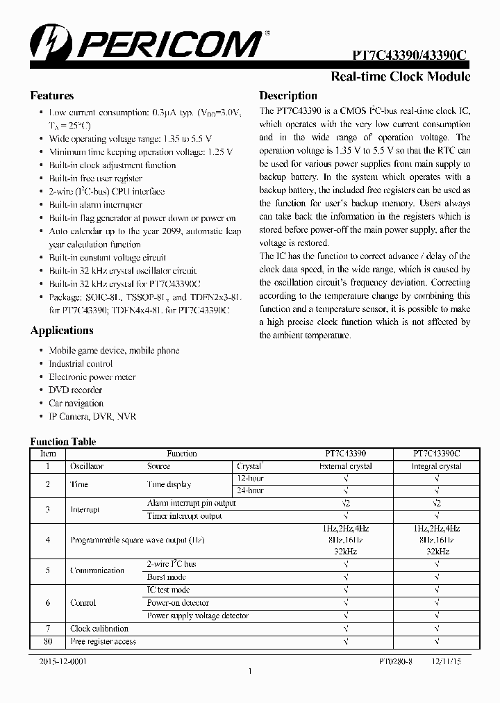 PT7C43390CZEE_8920052.PDF Datasheet