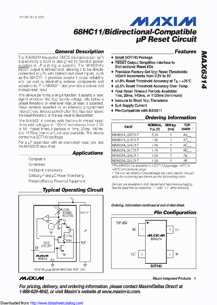 MAX6314US44D4_8924524.PDF Datasheet