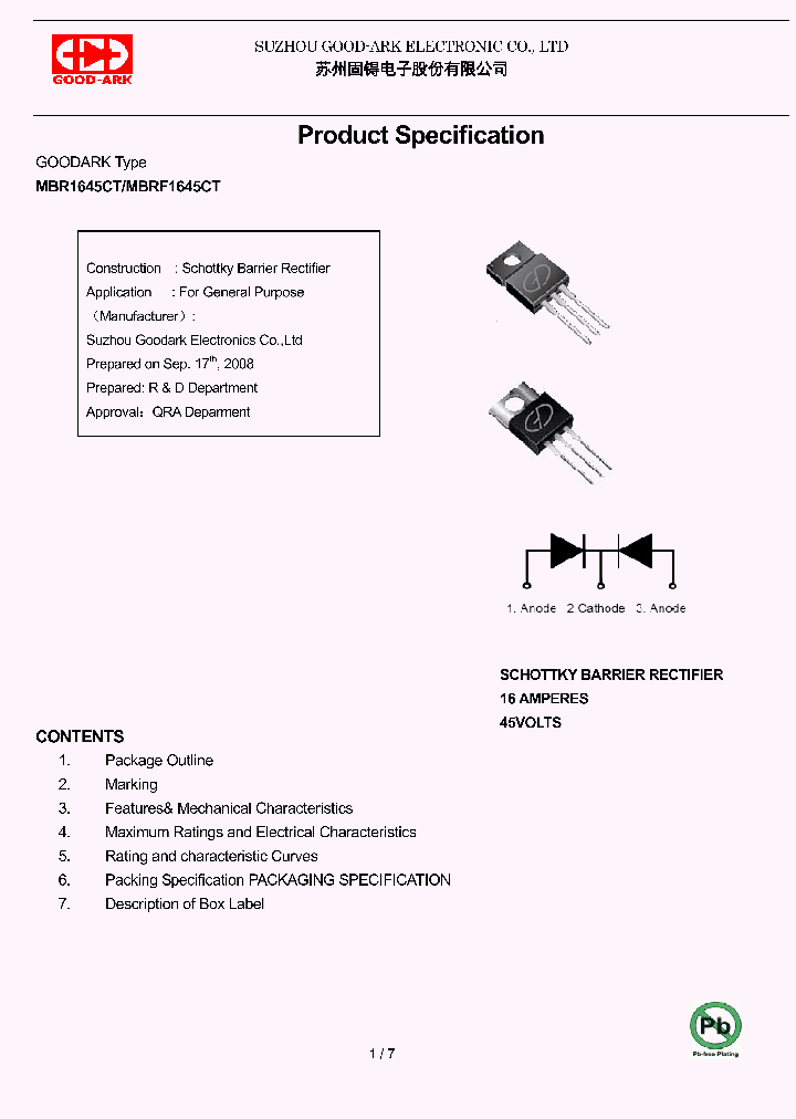 MBR1645CT_8925227.PDF Datasheet