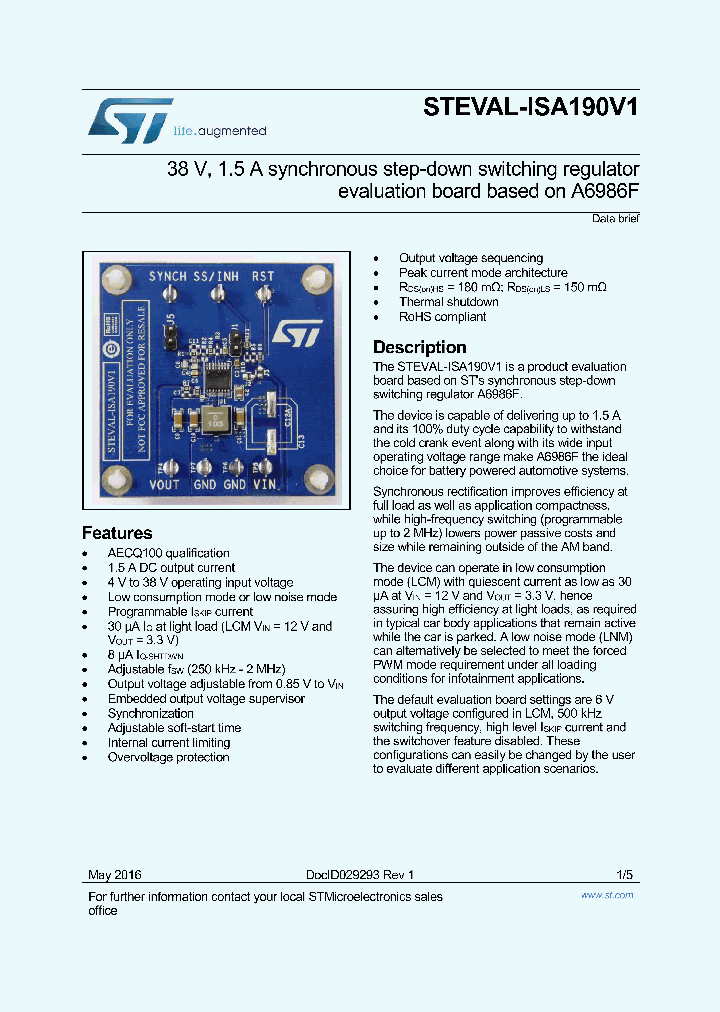 STEVAL-ISA190V1_8925294.PDF Datasheet