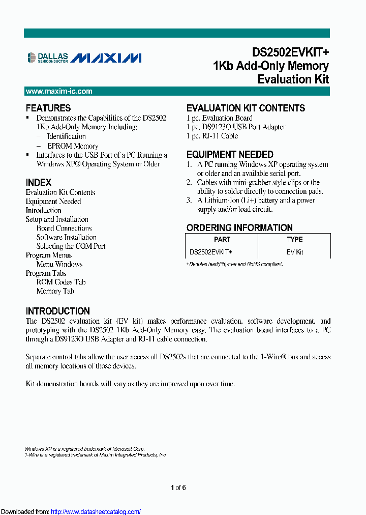 DS2502EVKIT_8931224.PDF Datasheet
