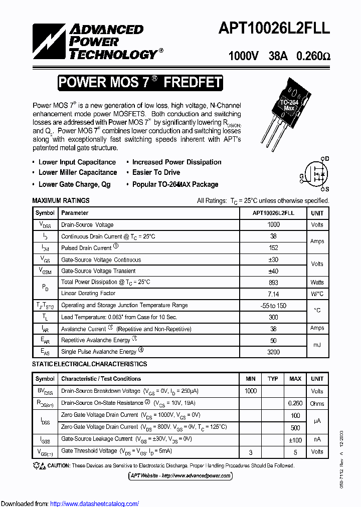 APT10026L2FLLG_8932048.PDF Datasheet
