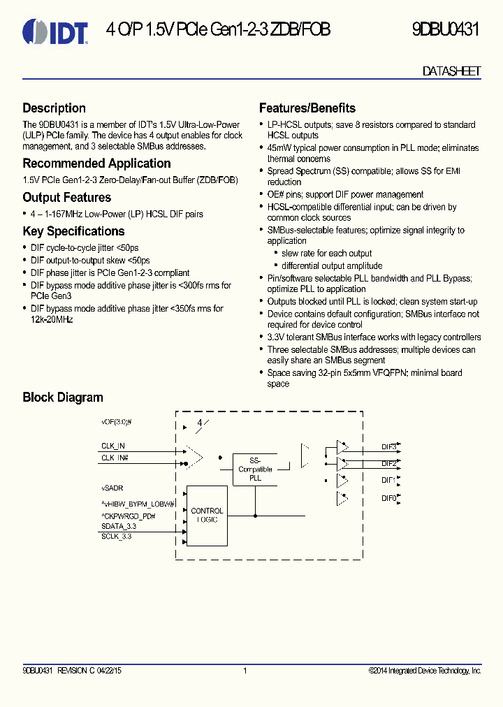 9DBU0431_8938755.PDF Datasheet