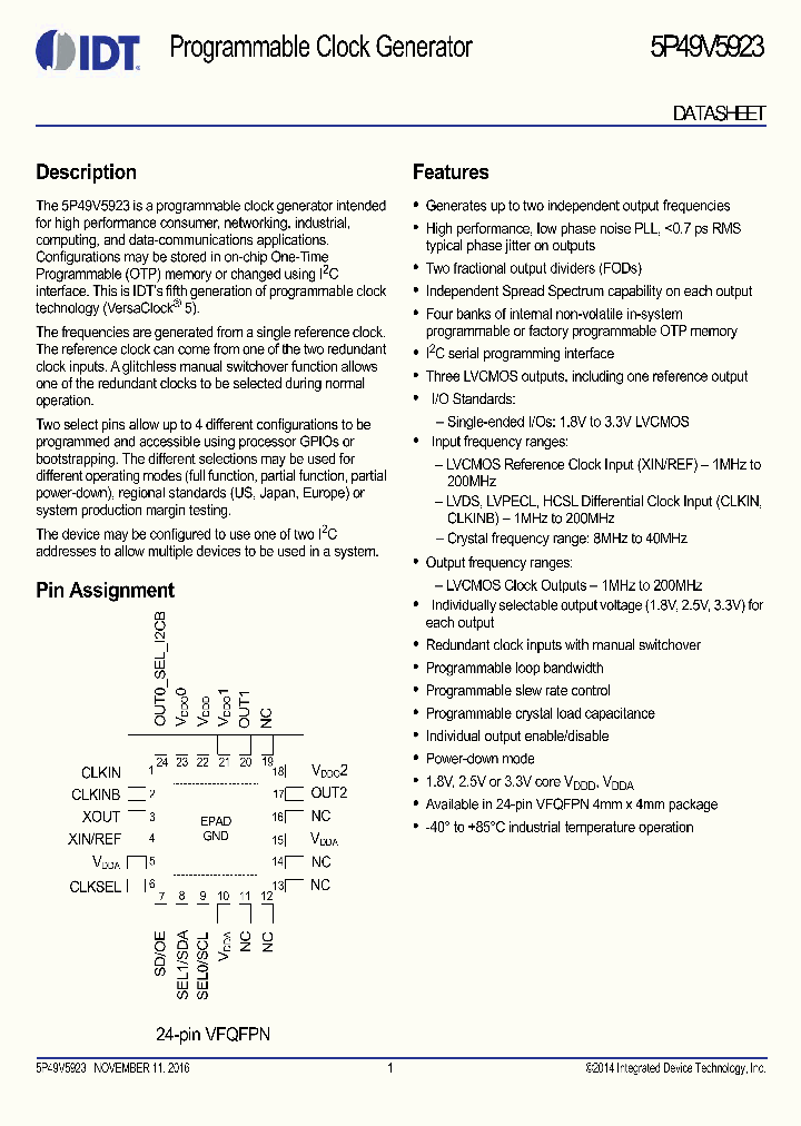 5P49V5923_8938800.PDF Datasheet