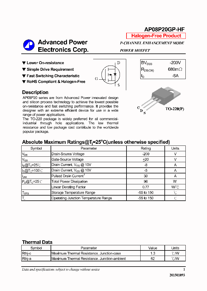 AP08P20GP-HF_8947155.PDF Datasheet