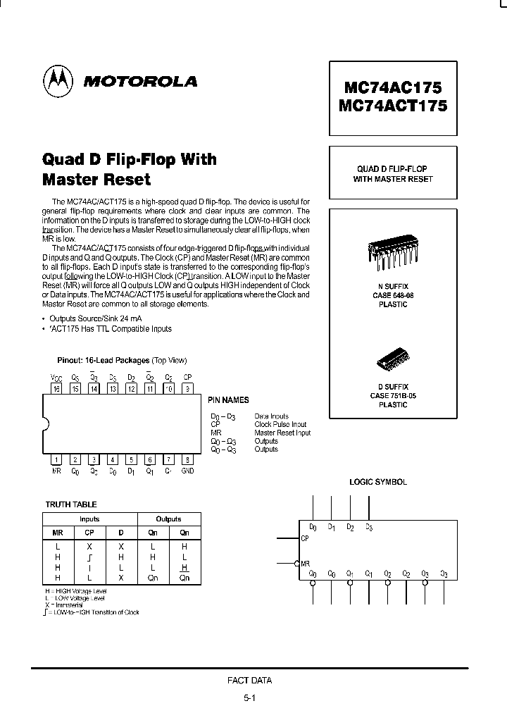 MC74AC175_8949687.PDF Datasheet