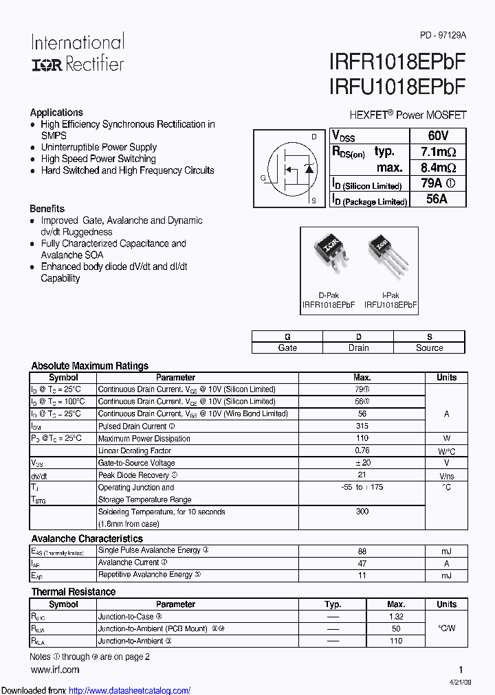 IRFU1018E_8958148.PDF Datasheet