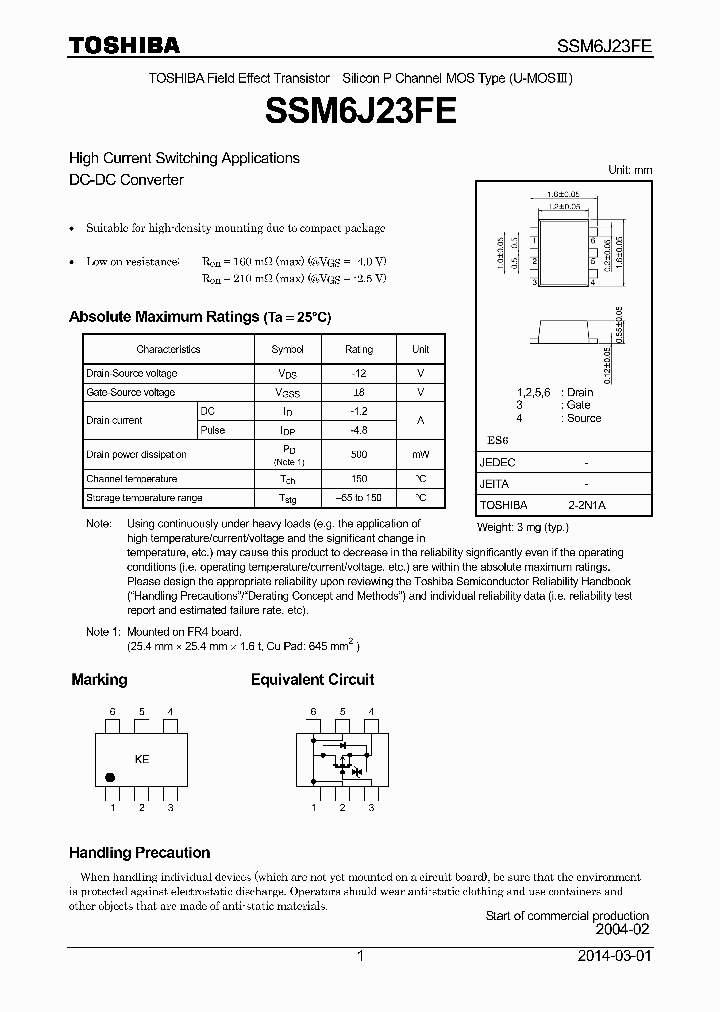 SSM6J23FE_8962603.PDF Datasheet