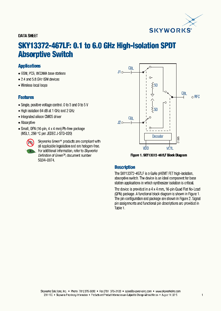 SKY13372-467LF-EVB_8963107.PDF Datasheet