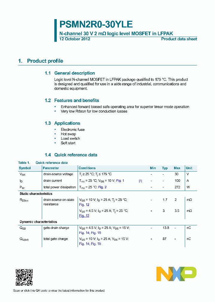 PSMN2R0-30YLE_8970416.PDF Datasheet