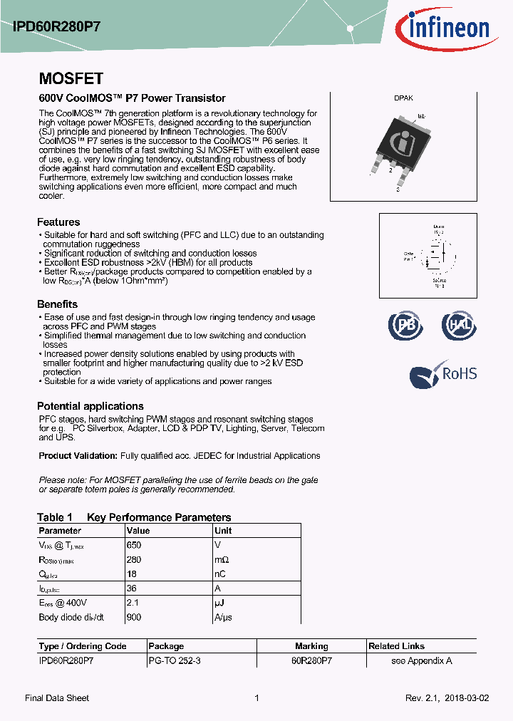 IPD60R280P7_8972575.PDF Datasheet