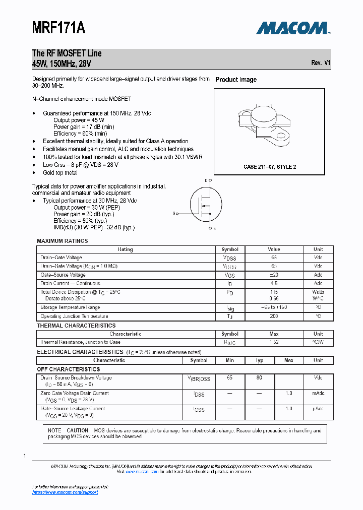 MRF171A-17_8977521.PDF Datasheet