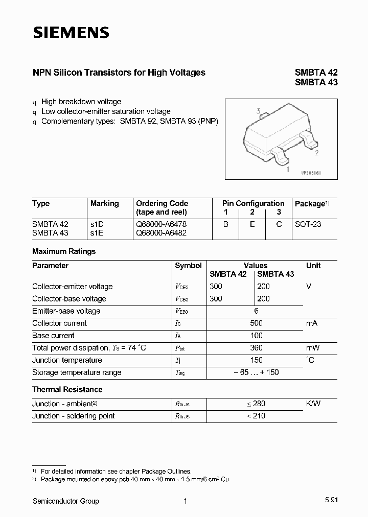 SMBTA43_8977958.PDF Datasheet