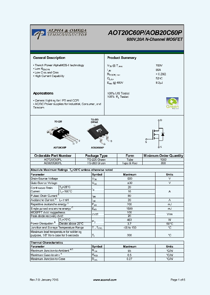 AOT20C60P_8982388.PDF Datasheet