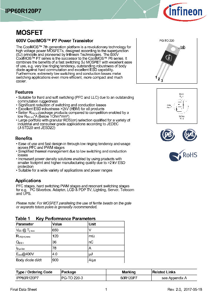 IPP60R120P7_8985237.PDF Datasheet