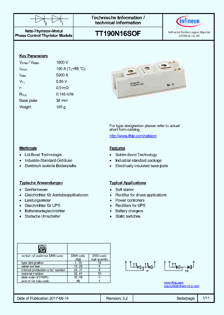 TT190N16SOF_8988114.PDF Datasheet