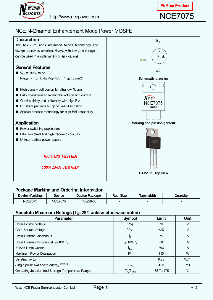 NCE7075_8990637.PDF Datasheet