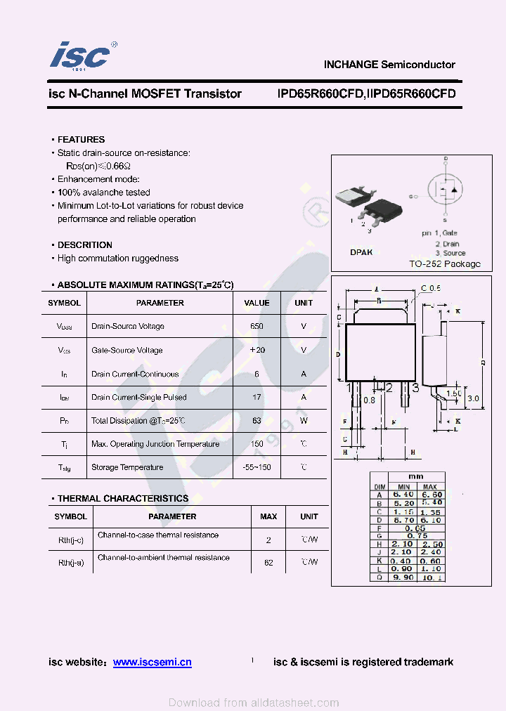 IIPD65R660CFD_8991971.PDF Datasheet