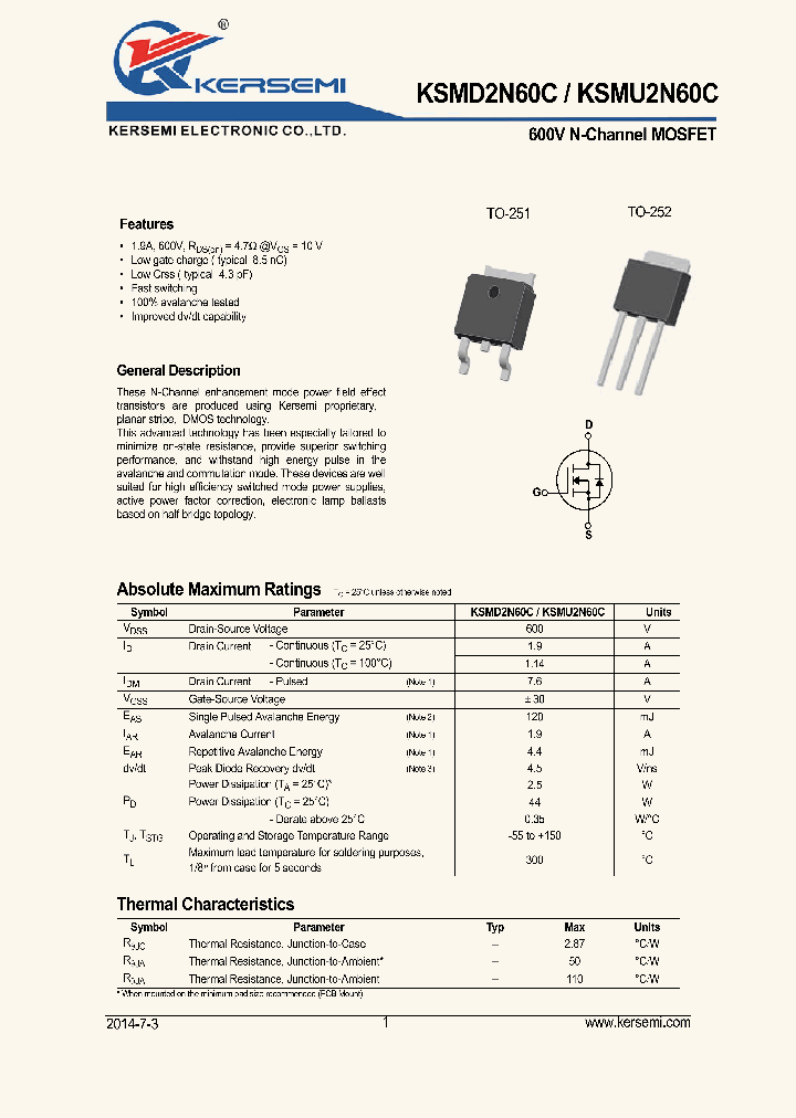 KSMD2N60C_8992189.PDF Datasheet